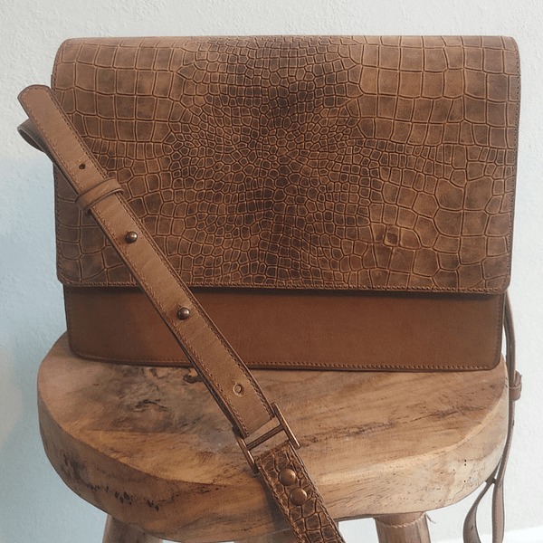 Domino - One of a kind - Brown Croc edition (medium) - Afbeelding 3