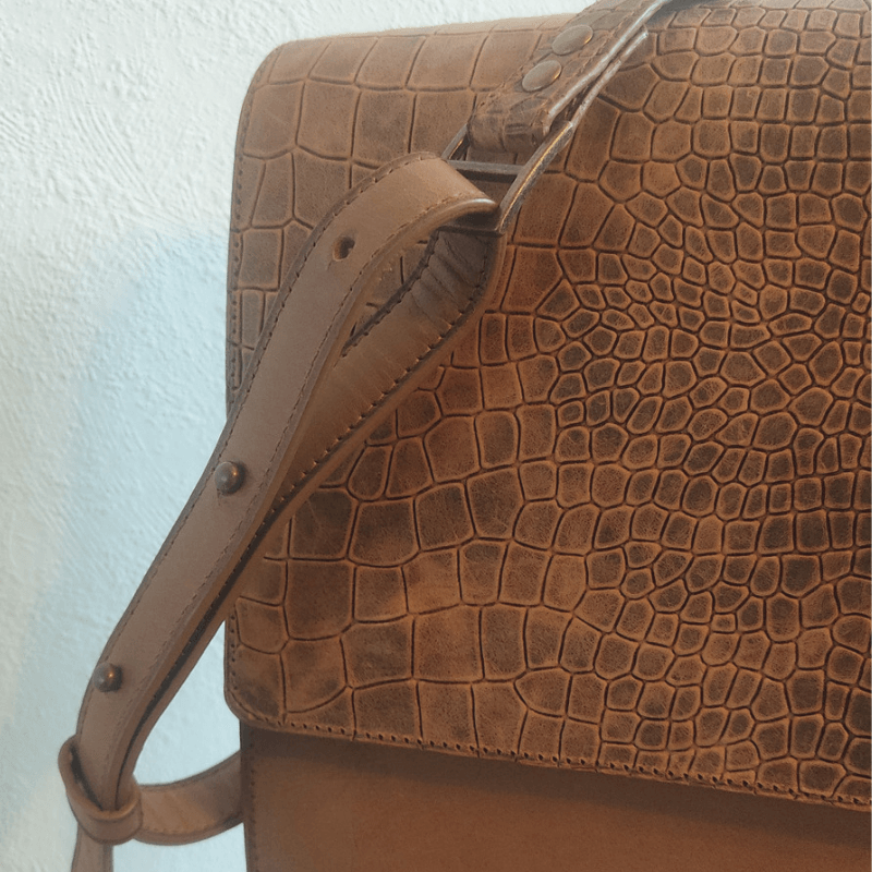 Domino - One of a kind - Brown Croc edition (medium) - Afbeelding 2